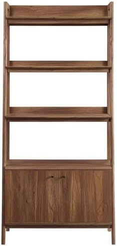 Modway 33" Bookshelf Display Case in Walnut