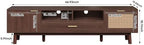 Bellemave TV Stand for up to 75", Solid Wood TV Consoles with Storage Drawer & Open Shelves, Modern Entertainment Center with Drop-Down Door Cabinet for Living Room, Bedroom (Dark Brown)