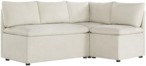 CHITA Breakfast Nook Bench with Storage, Banquette Seating, 4 Seats, Linen
