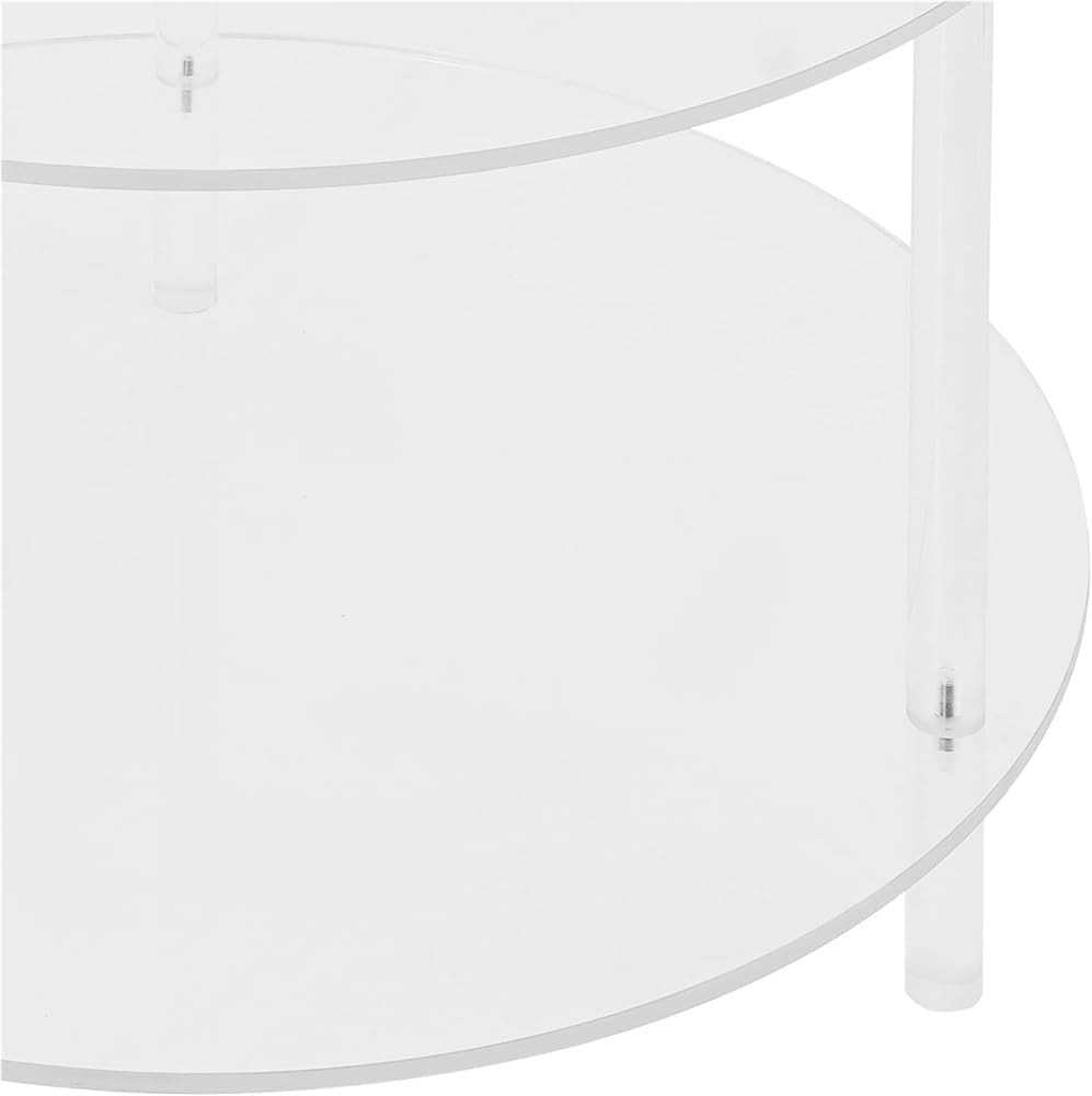 Acrylic Coffee Table, 2 Tier Round Coffee Table, Modern Clear Coffee Table, C...