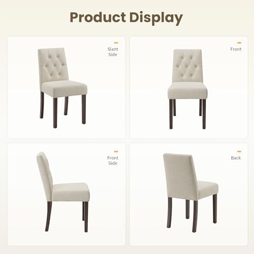 Upholstered Dining Chairs Set of 6 - Modern Parsons Chairs
