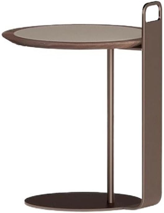 Living Room Sofa Side Table Tea Light Luxury Home Bedroom Saddle Leather Stor...