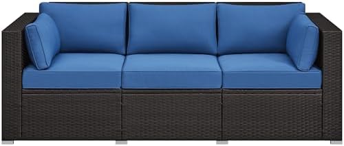 Yaheetech 3-Seat Patio Wicker Sofa, Outdoor Rattan Couch with Furniture Cover...