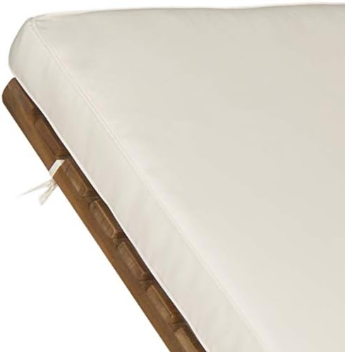 SAFAVIEH Outdoor Collection Newport Natural/ Beige Cushion Built-in Side Tabl...