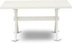 East West Furniture XT026 X-Style Modern Dining Table - a Rectangle Kitchen Table Top with Stylish Legs, 36x60 Inch, Multi-Color