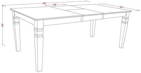 East West Furniture LGKE9-BCH-LC 9 Piece Dining Set Includes a Rectangle Dini...