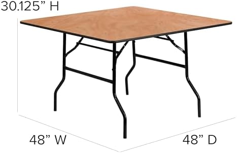Flash Furniture 4 ft Wood Folding Square Banquet Table