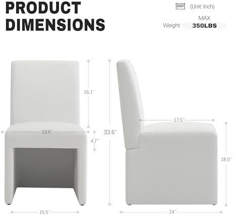 RNKSFX White Upholstered Dining Chairs Set of 4, Modern Dining Chairs, Kitche...