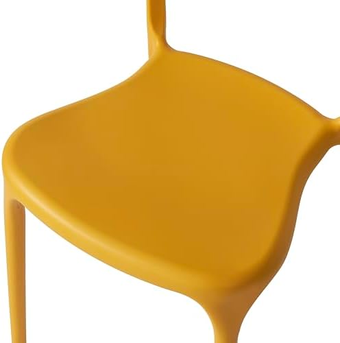 Modern Stackable Dining Chair Set, No Assembly, Plastic Chair, Patio Chair, S...