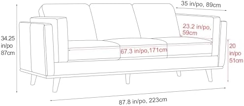 Valencia Artisan Full Leather Sofa 88” - Pure Full Italian Nappa Leather Couch, Solid Wood Accent, Ultimate Comfort, Modern Grey