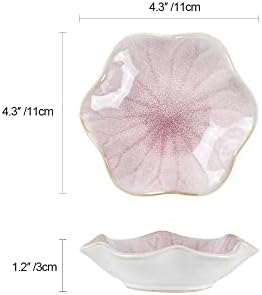 JAMEND CLXP Lotus Leaf Shape Decorative Ring Tray, Small Key Bowl, Ceramic Trinket Tray Jewelry Dish Organizing Necklace Earrings, Home Decoration for Mom Best Friend Sister, Pink.