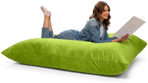 Jaxx Pillow Saxx 5.5-Foot - Huge Bean Bag Floor Pillow and Lounger, Lime