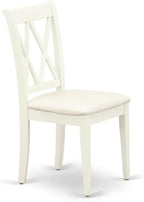 East West Furniture DOCL5-LWH-C 5 Piece Dinette Set for 4 Includes a Rectangle Dining Table with Butterfly Leaf and 4 Linen Fabric Dining Room Chairs, 42x78 Inch, Linen White