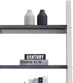 5-Tier Ladder Shelf, 72.01'' Tall Freestanding Storage Rack, Solid Wood Ladder Bookshelf, Stylish Space-Saving Bookcase for Living Room, Corner, Home Office, Grey+White