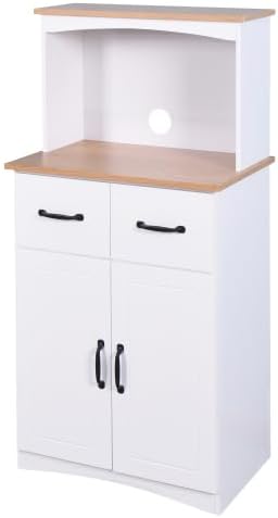 Kitchen Pantry Cabinet, Wooden Buffet Sideboard for Coffee Maker & Toaste...