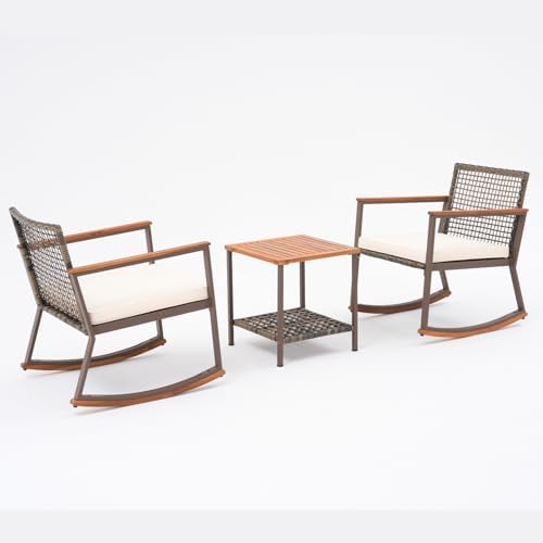 Verano Garden 3 Pieces Rocking Bistro Set, Conversation Bistro Set