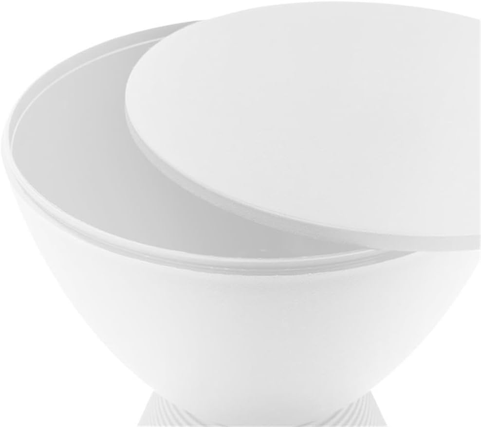 Pemberly Row Contemporary Round Plastic End Table, White Finish, 11.75 in x 1...