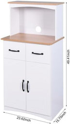 Kitchen Pantry Cabinet, Wooden Buffet Sideboard for Coffee Maker & Toaster, Storage Cabinet for Snacks, Spices & Wine, Fits Kitchen, Dining Room & Coffee Bar,Brown White