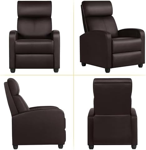 Yaheetech Recliner Chair with 3 Adjustable Angles Living Room Chairs Brown