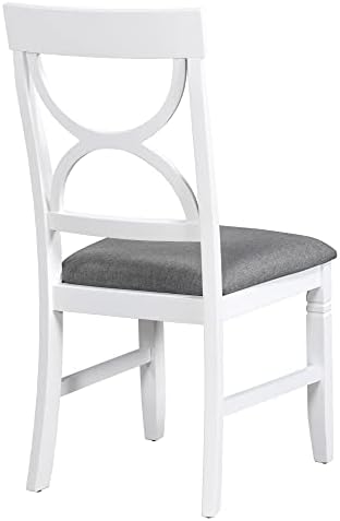 LUMISOL 6 Piece Farmhouse Dining Table Set with Bench, Gray Wash+White