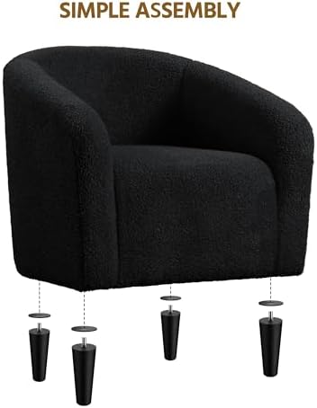 Yaheetech Compact Sherpa Accent Chairs Set of 2 for Small Spaces, Black