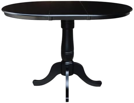 International Concepts 36-Inch Round Top Pedestal Table with 12-Inch Leaf, 36...