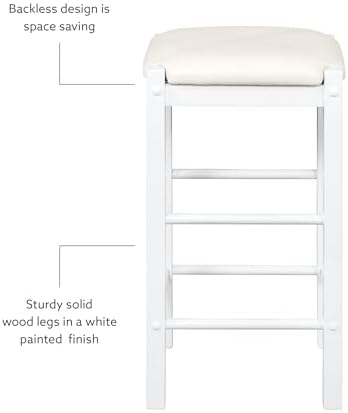Linon White 3 Piece Faux Marble Tavern Set