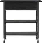 Leick Home Ironcraft Bookshelf, Solid Wood, 1 Drawer, 2 Shelves, Blackened Hardware, Slatted Sides, Easy Assembly, Black Wash, 12 in W x 30 in L x 30 in H, Item 11261-BK