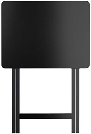 Winsome Alex Set of 4 Foldable Snack Tables with Storage Rack, Black, 26"