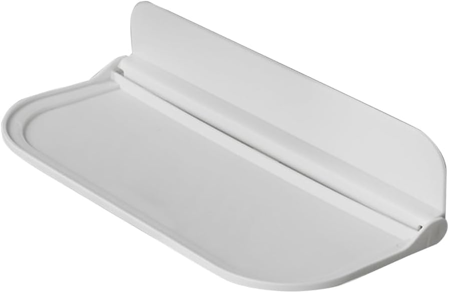 Wall Mounted Small Floating Shelf, Foldable Adhesive Plastics Floating Shelf, Stick On Wall for Bathroom Kitchen, Wall Mounted RV-Shelves, Bedside Extra Storage (L)