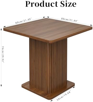 Small Square Dining Table for 2-4, 31.5 Inch Farmhouse Kitchen Table with 2-T...