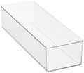 mDesign Plastic Drawer Organizer Box, Long Storage Organizer Bin Container; for Closets, Bedrooms, Use for Leggings, Socks, Ties, Jewelry, Accessories - Lumiere Collection - Clear