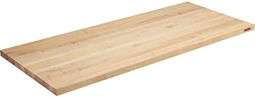 Global Industrial Mobile Adjustable Height C-Channel Leg Workbench, Maple Butcher Block Square Edge, 48"Wx30"D, Gray