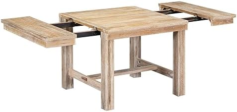 Merax Dining Table Set for 6, 82“ Extendable Dining Table with Footrest, 4 Up...