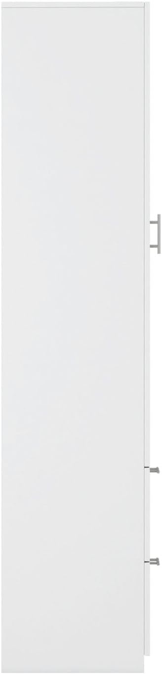 White Pantry Cabinet with Door and 2 Drawers, 70.87" Tall Freestanding K...