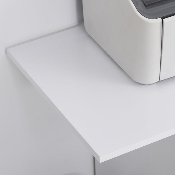 23.5" W x 15.75" D x 27" H White End Table, Side Table, Mobile...