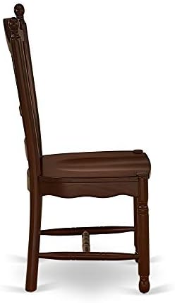 East West Furniture DOC-MAH-W Dover Kitchen Dining Chairs - Slat Back Wood Se...