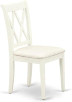 East West Furniture DOCL7-LWH-C 7 Piece Kitchen Table & Chairs Set Consist of a Rectangle Dining Table with Butterfly Leaf and 6 Linen Fabric Dining Room Chairs, 42x78 Inch, Linen White