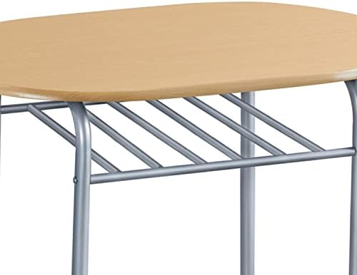 Yaheetech 3 Piece Dining Table Set for 2, Small Table and Chairs, Natural