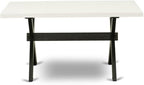 East West Furniture XT626 X-Style Mid-Century Modern Dining Table - a Rectangle Dining Table Top with Stylish Legs, 36x60 Inch, Multi-Color