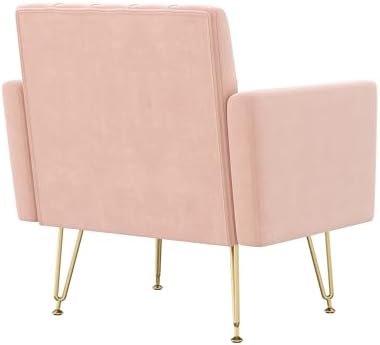 Olela Accent Chair with Arm for Living Room, Velvet Modern Armchair, Pink | S...