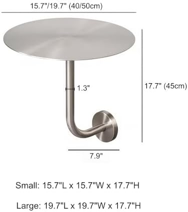 Wall-Mounted Stainless Steel Round Table, Space-Saving Hanging Table for Dini...
