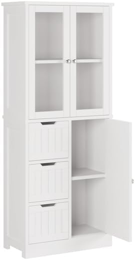 White Kitchen Pantry, Farmhouse Pantry Storage Farmhouse Storage Cabinet with...