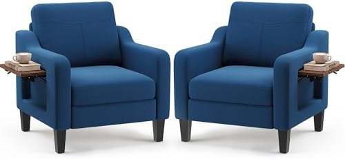Accent Chairs Set of 2 for Living Room, Mid-Century Upholstered Armchair with...