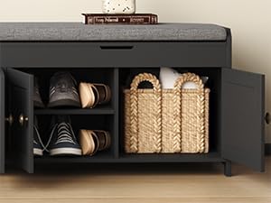 HOMEFORT 54.4" Shoe Bench with Lift Top Storage, Entryway Bench with Cus...