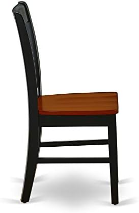 East West Furniture NFC-BCH-W Norfolk Dining Chairs - Slat Back Wood Seat Kit...