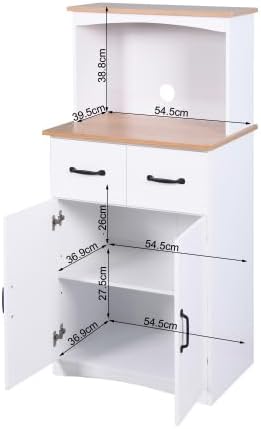 Kitchen Pantry Cabinet, Wooden Buffet Sideboard for Coffee Maker & Toaste...