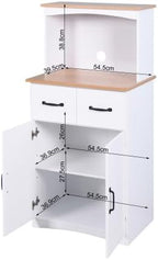 Kitchen Pantry Cabinet, Wooden Buffet Sideboard for Coffee Maker & Toaster, Storage Cabinet for Snacks, Spices & Wine, Fits Kitchen, Dining Room & Coffee Bar,Brown White