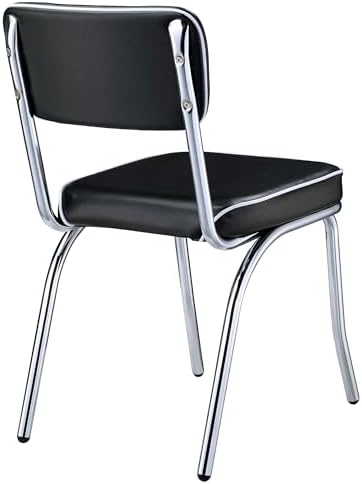 Coaster Home Furnishings Retro Set of 2 Open Back Dining Side Chairs Faux Lea...