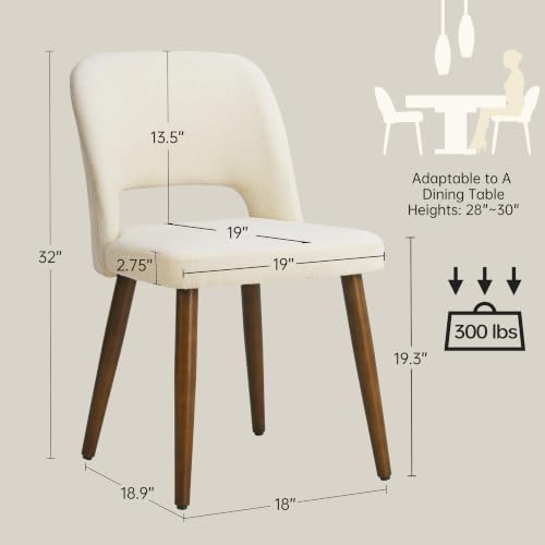 Usaint Wooden Dining Chairs Set of 2, Fabric Dining Room Chairs, Beige